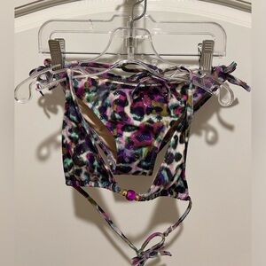Milly minis purple leopard print bikini Sz 8